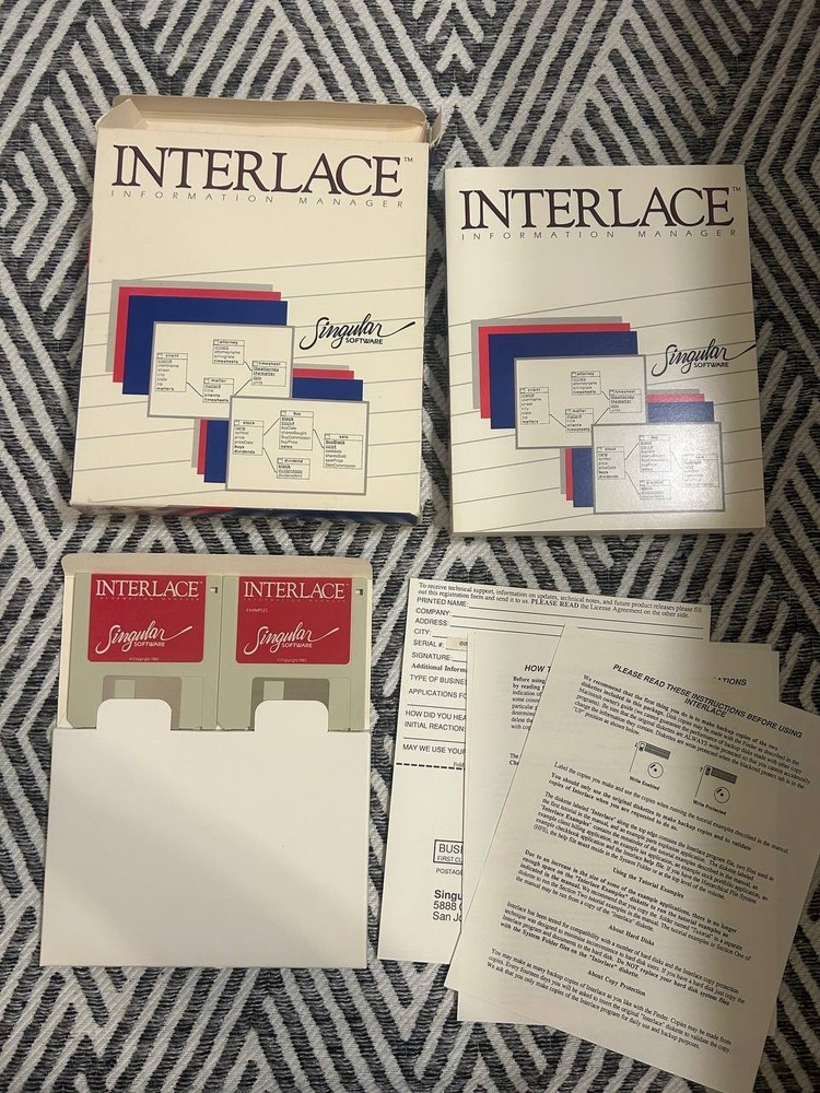 Interlace Information Manager Macintosh Software Complete Boxed w/ Disks