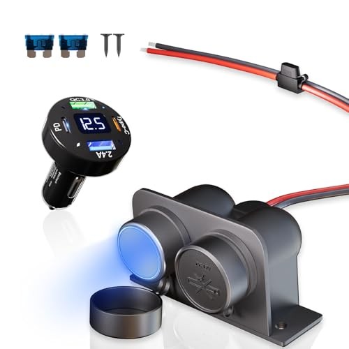 12V Car Cigarette Lighter Socket: 2 Socket Cigarette Lighter Splitter with