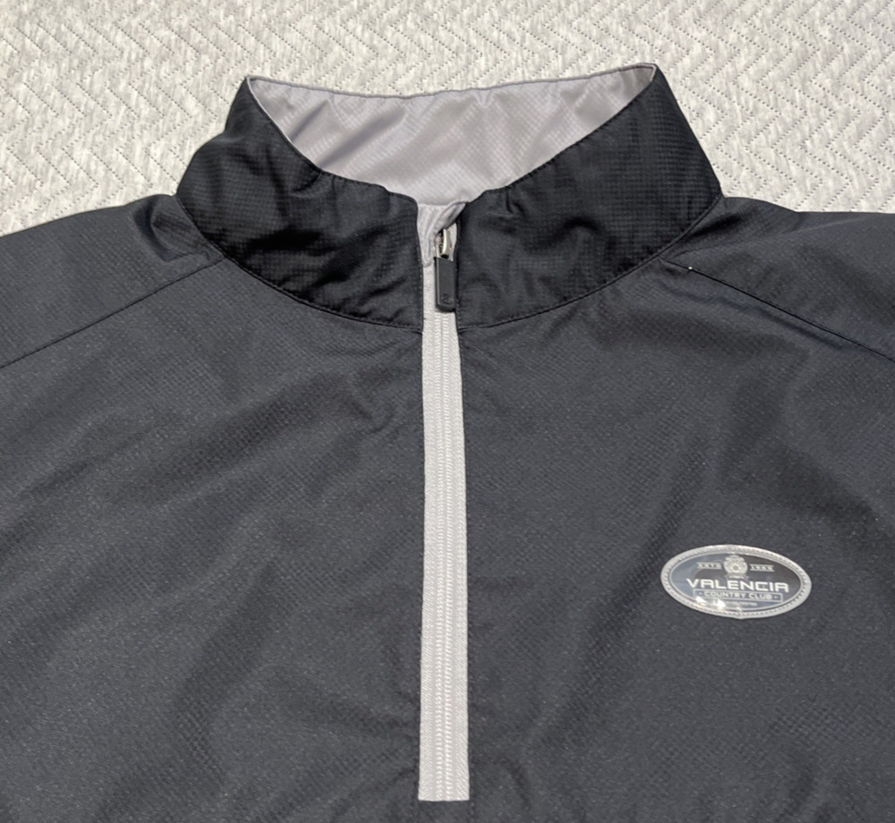 Ahead Golf Jacket Men Large Black Grey Loose Relax Performance Pullover Valencia