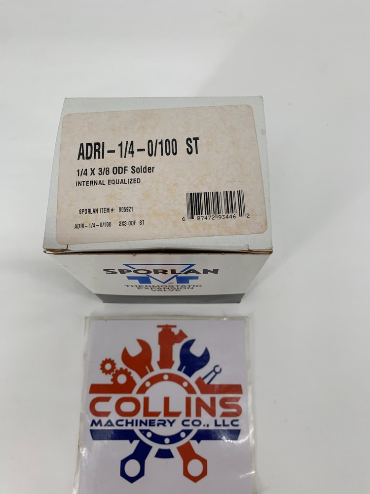 Sporlan 905921 ADRI-1/4-0/100 ST Auto Expansion Valve 1/4" x 3/8" ODF Solder