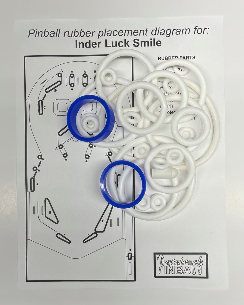 1976 Inder Luck Smile Pinball Machine Rubber Ring Kit