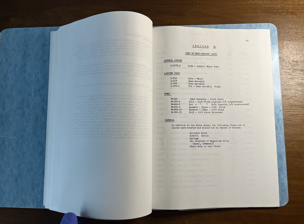 Stinson Model SR-7 Inspection Instruction Manual Older Copy