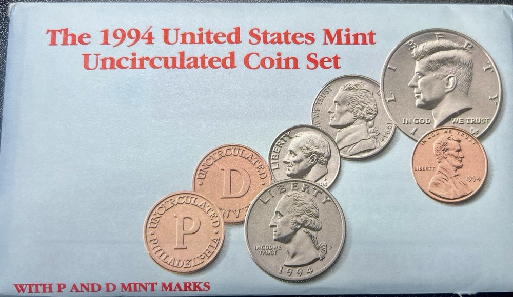 1994 US Mint Uncirculated Set Original Packaging P D Coins
