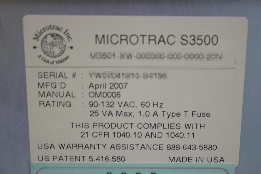 Microtrac S3500 MT3000 SDC Particle Size Analyzer-Hir