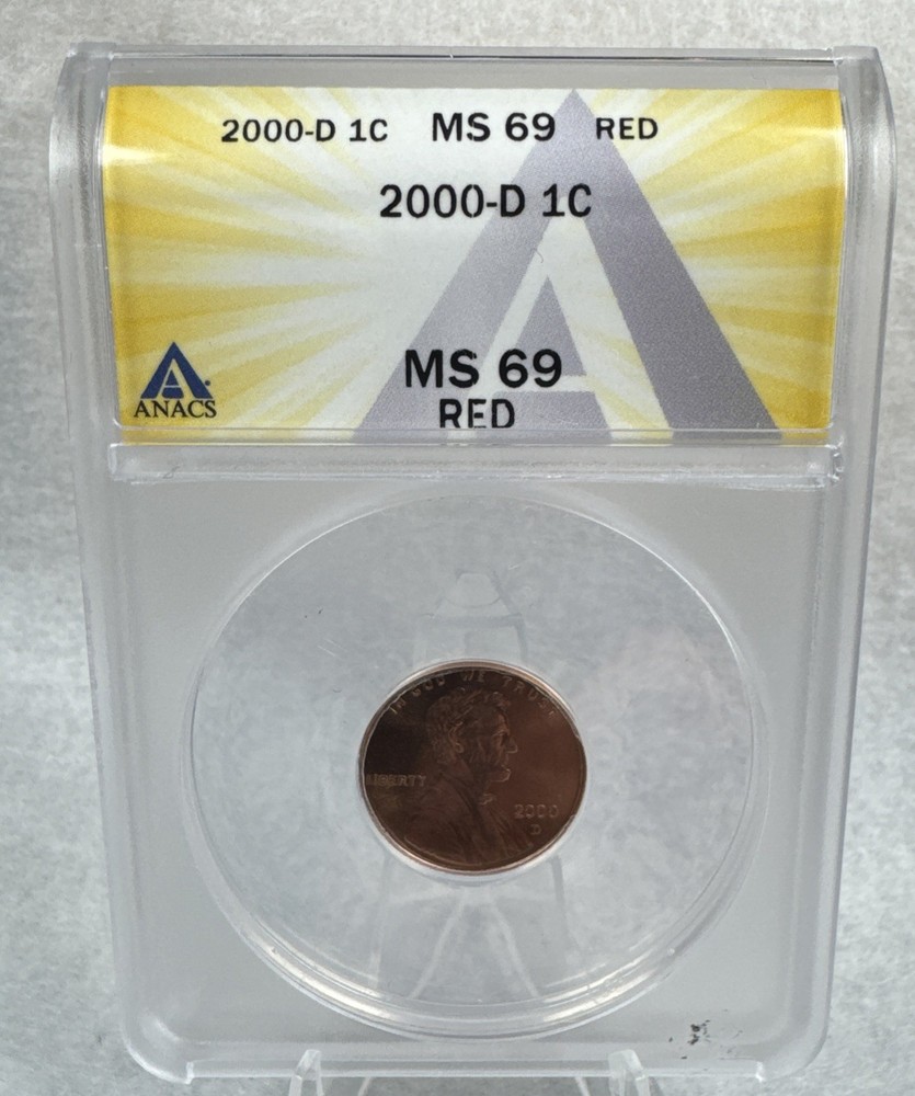 2000-D Lincoln Cent MS69 Red ANACS Highest Grade Known!