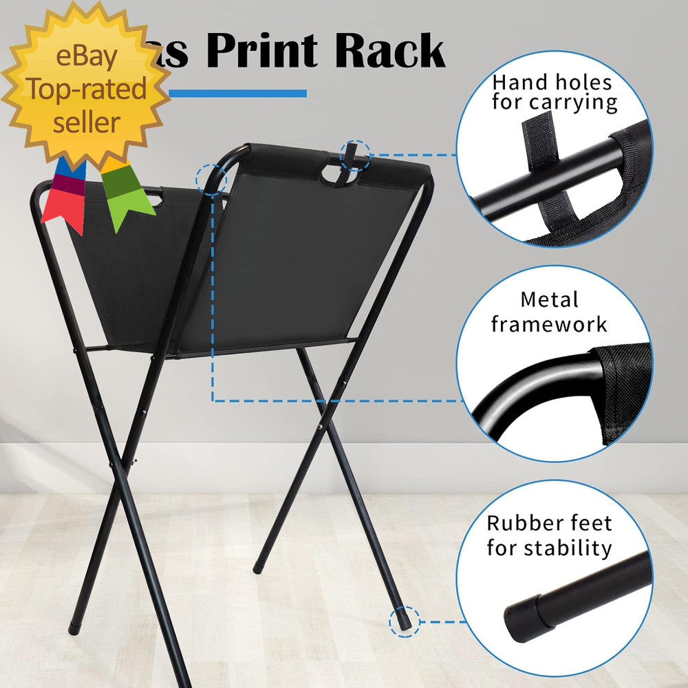 Small Canvas Print Rack - Portable Folding Art Display Rack for Posters Artwork