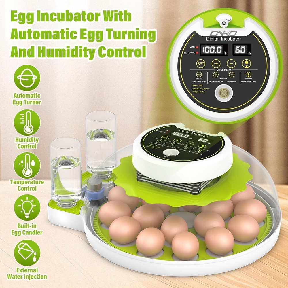 Egg Incubator with Automatic Egg Turning and Humidity Control 18 Eggs Incubator