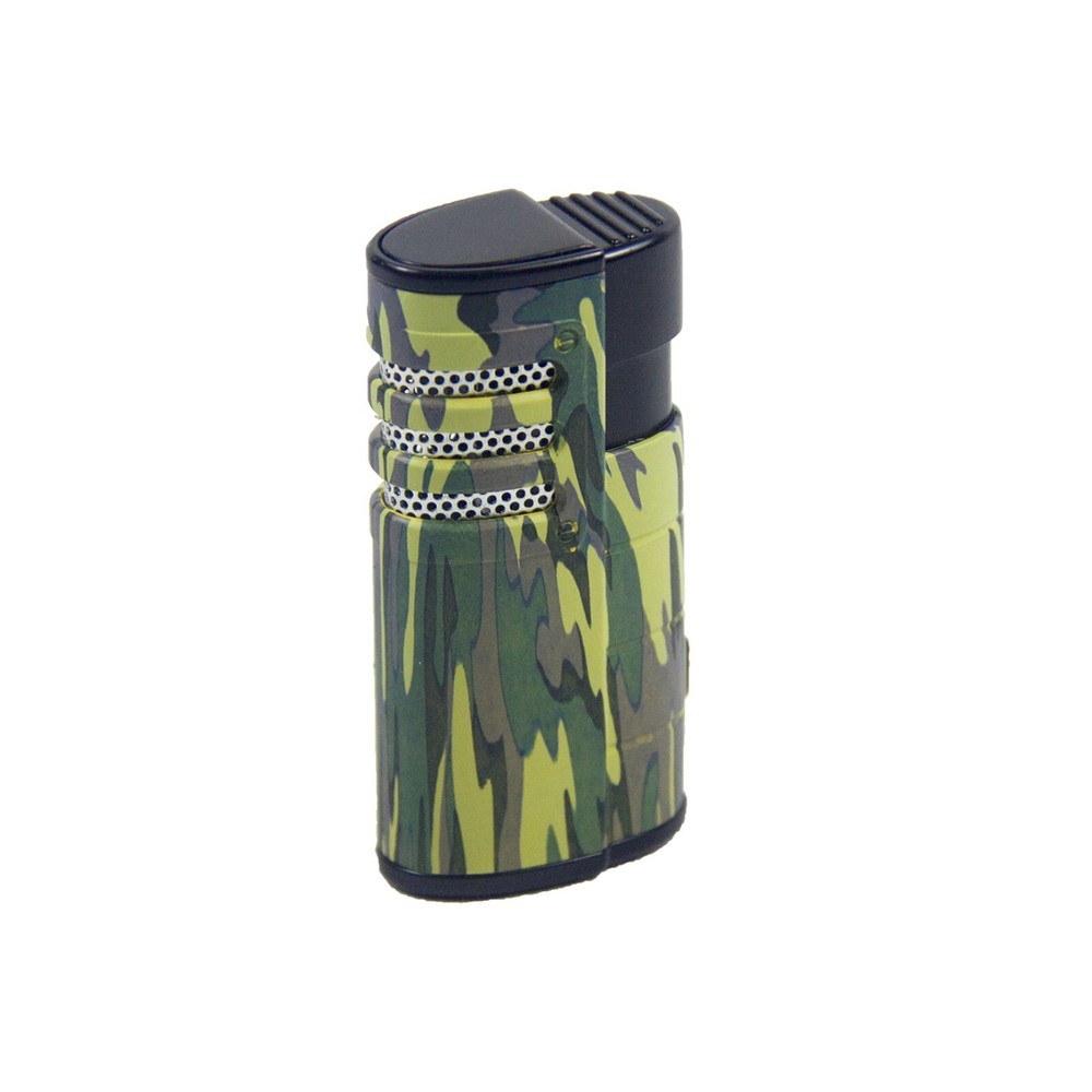 Triple Jet Torch Lighter Adjustable Butane Refillable Cigar Puncher Camo Color