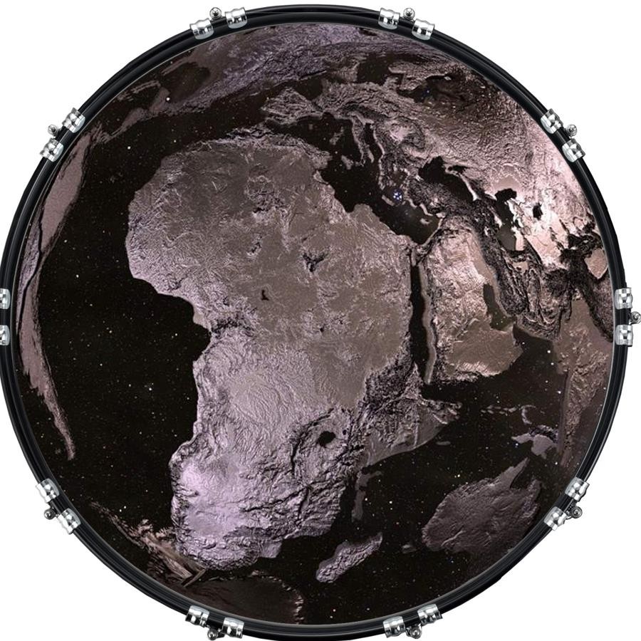 Custom 22" Kick Bass Drum Head Graphical Image Front Skin Earth 6