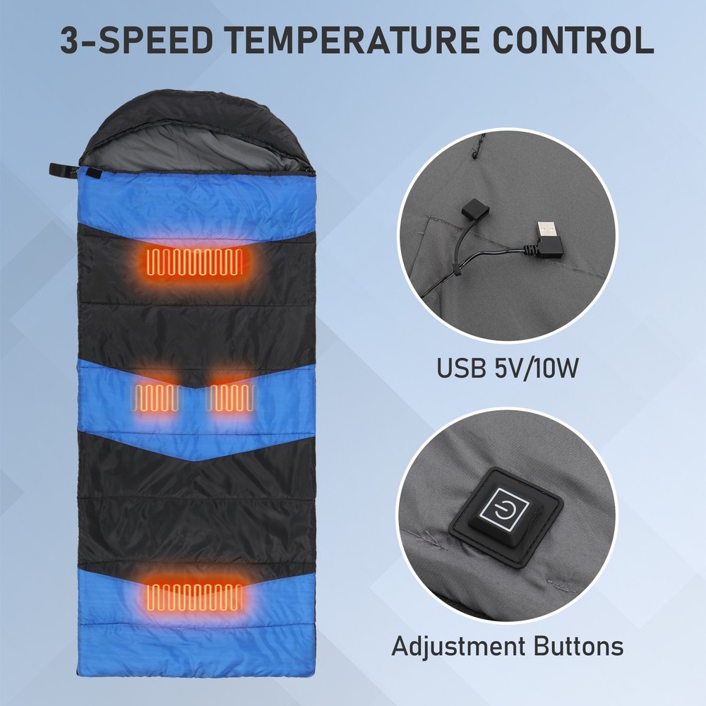 Rectangular Heated Sleeping Bag, Lightweight Sleeping Bag
