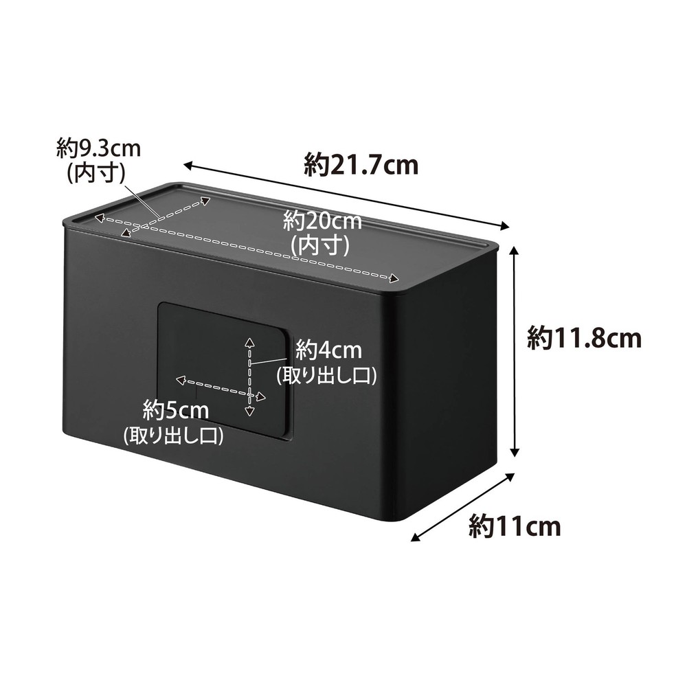 Yamazaki double-sided compact tissue & wet sheet case black tower