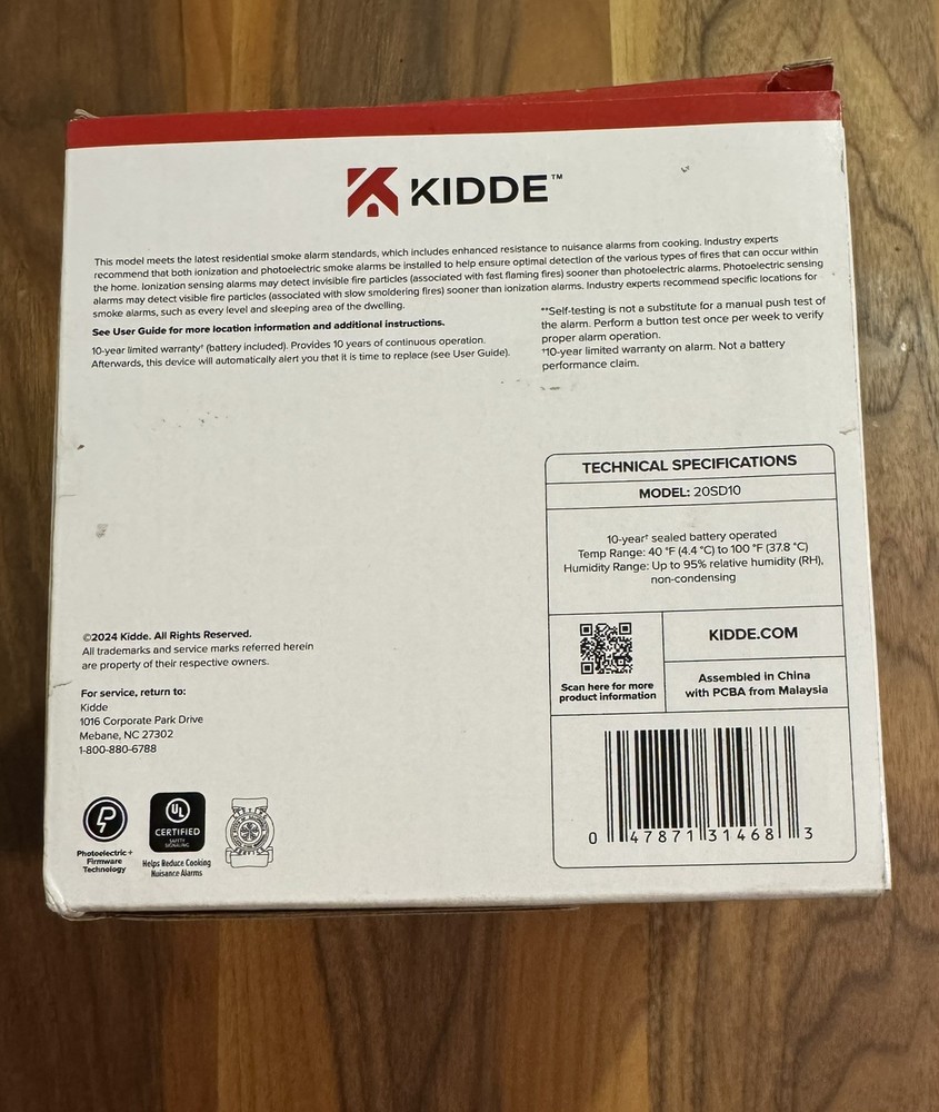 Kidde 3 Pack Smoke Alarm 20SD10 NEW