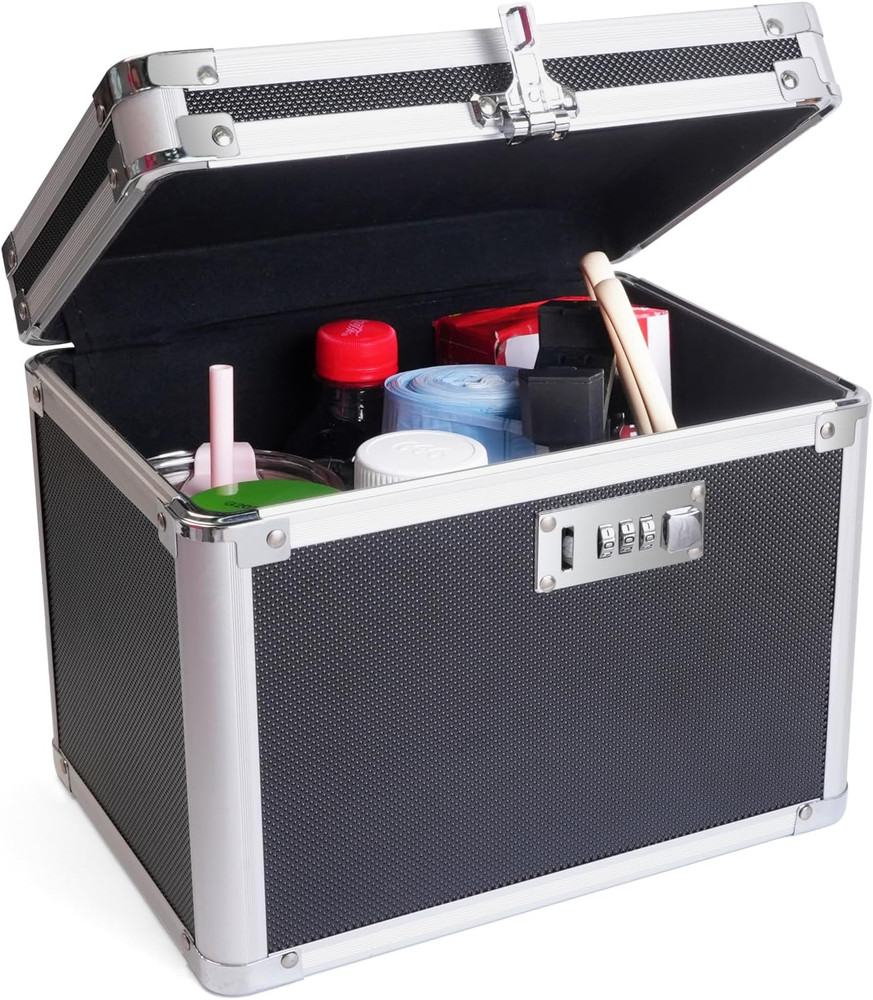 lock box with code, Large Lock Box for Storing Medications & Valuables with Code