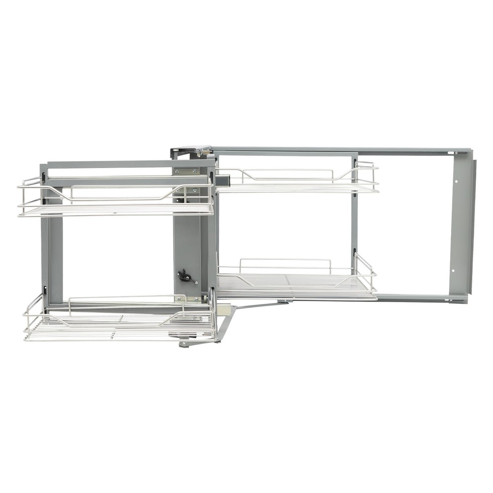 2-Tier Cabinet Organizer Corner Pull Out Organizer for Kitchen 89.5*46*52.5cm