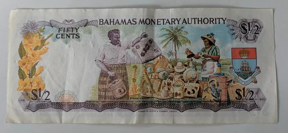 1968 Bahamas 50¢ Banknote