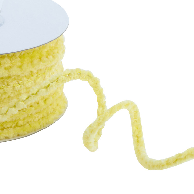Light Yellow Velvet Wired Cording | 3 Pieces