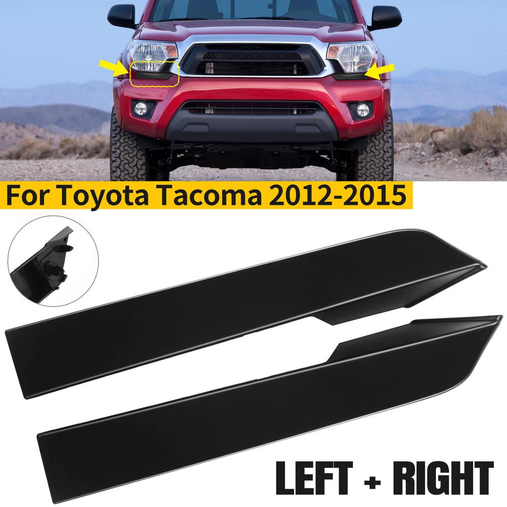 Front Bumper Grille Headlight Filler Trim Panel Set For Toyota Tacoma 2012-2015
