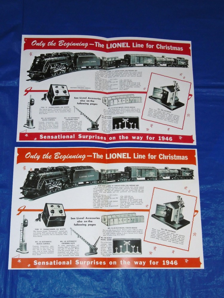 2 Lionel Train 1945 Catalog Wrong Spelling & Correct Version Greenberg Book Repo