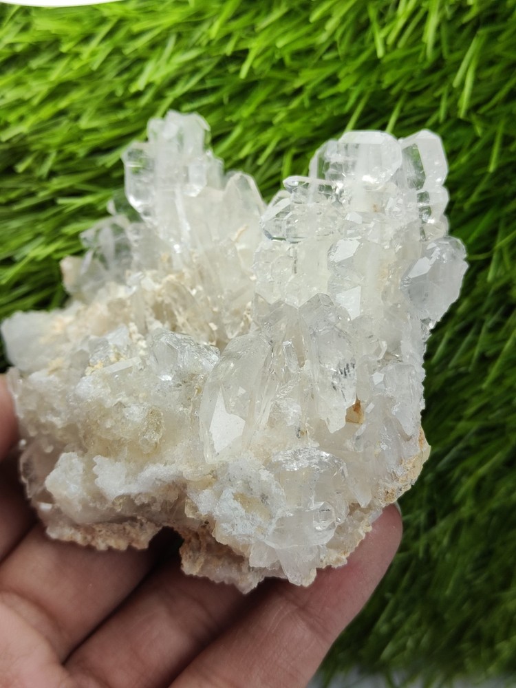 Faden Quartz DT Transparent Cluster On Matrix Has Good Luster & Nice Termination