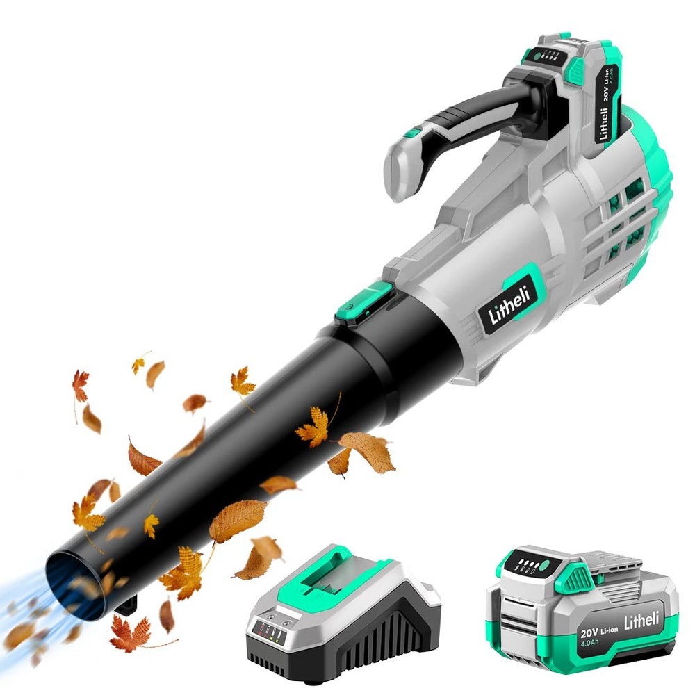 20V Cordless Leaf Blower 350 CFM 85 MPH, Variable Speeds Electric Leaf Blower...
