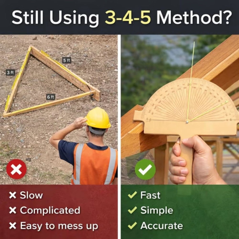 Wooden Angle Finder Tool – Precision String Line Angle Finder US