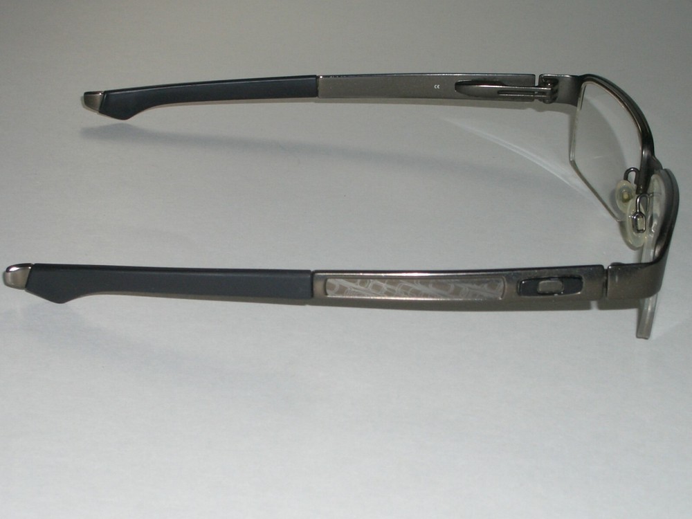 OAKLEY BOOMSTAND 52[]19 PEWTER HALF RIMLESS RECTANGULAR EYEGLASS FRAMES ONLY