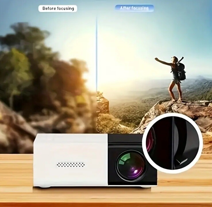Compact 3000+ Lumens HD Mini Projector - Vivid 3D Visuals, Broad Compatibility