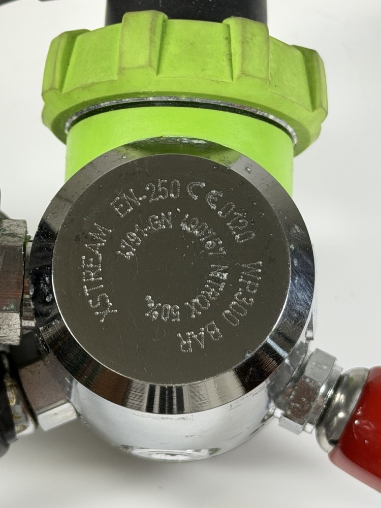 Poseidon Xstream Duration DIN Regulator 1st and 2nd Stage - Green Coded