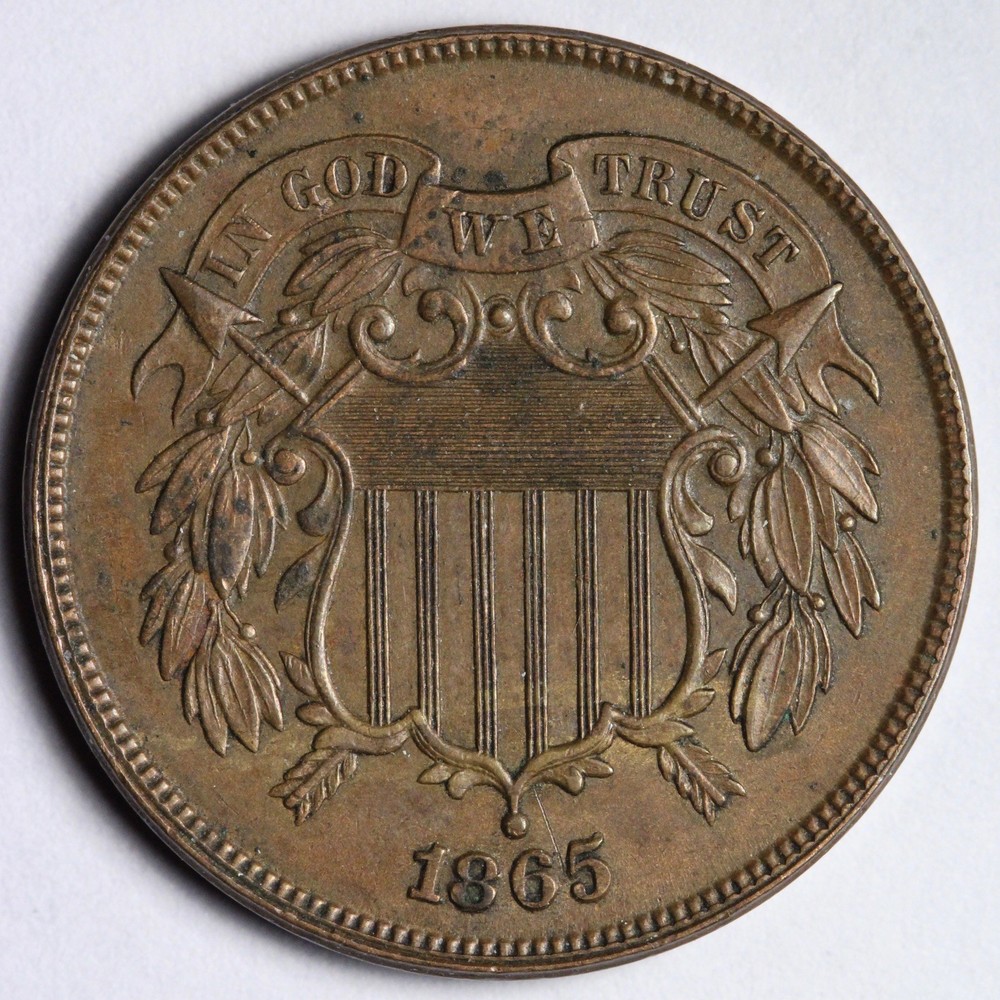 1865 Two Cent Piece AU E211 DYAMR