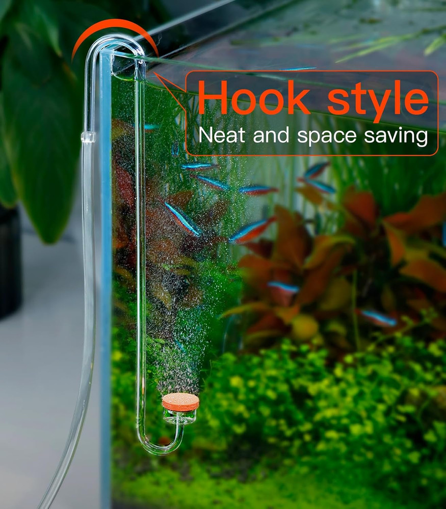 Acrylic CO2 Diffuser for Aquarium Planted Tank, Hooked Version-20Cm