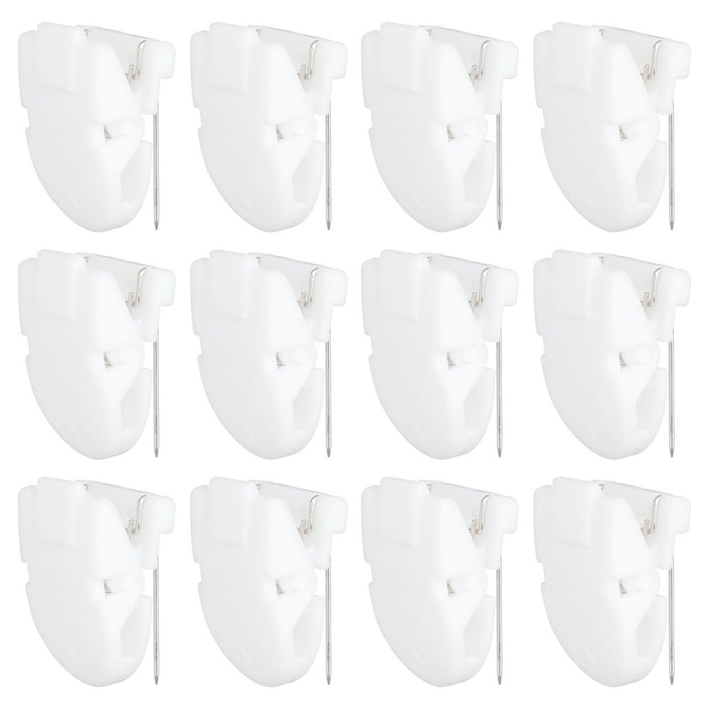 12pcs Cubicle Clips, Plastic Cubicle Hooks for Fabric Walls Panel Push Pin Pi...