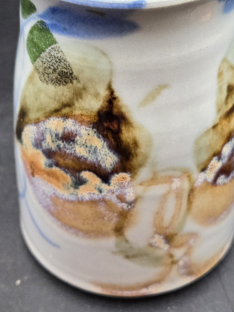 Studio Art Pottery Corked Storage Container Canister Jar Signed