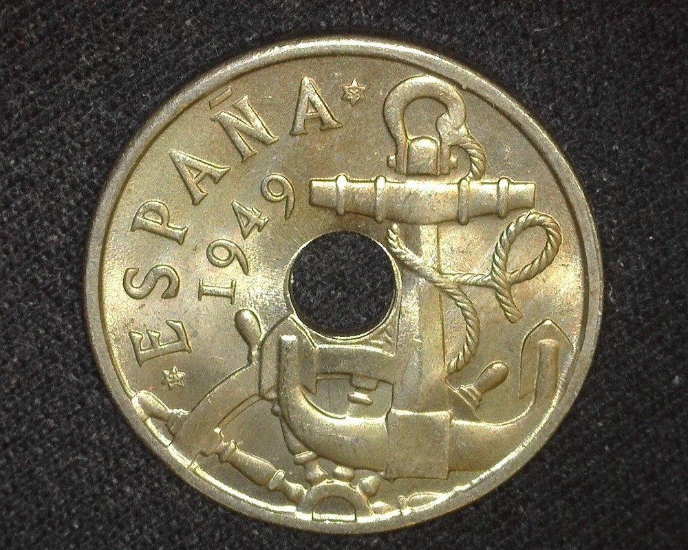 SPAIN 1949(52) 50 CENTIMOS KM777 CHOICE UNCIRCULATED ~B4