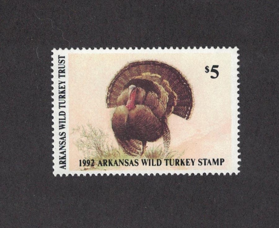 ARWT8 - Arkansas State Wild Turkey Stamp.   Single. MNH. OG.