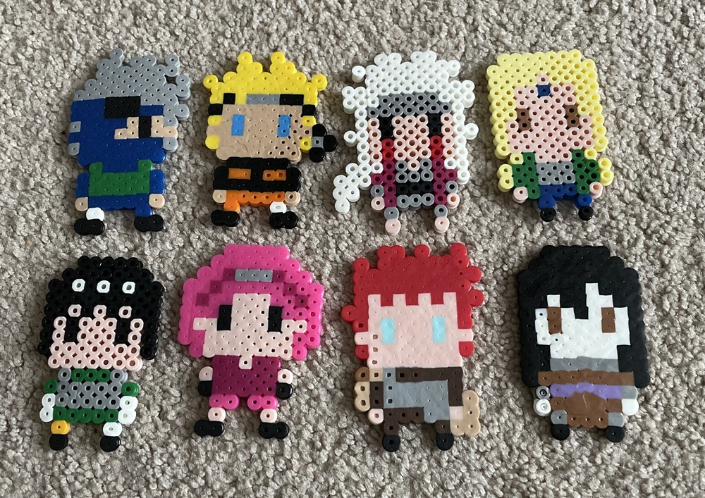 Naruto Set of 8 3” Perler Beads