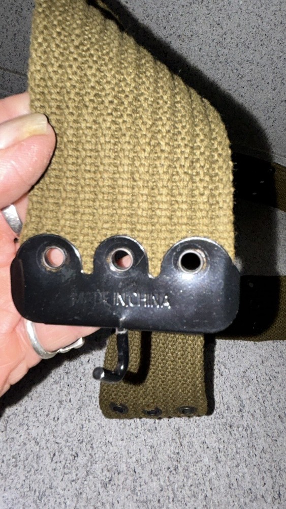Vintage Military Webbing Belt Olive Non Adjustable 44”