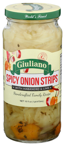 GIULIANO ONION STRIPS SPICY 16 OZ