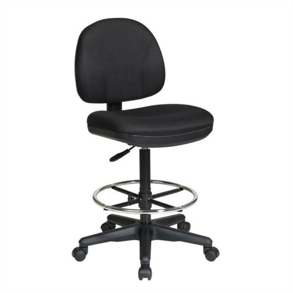 Scranton & Co Adjustable Drafting Chair with Stool Kit in Black