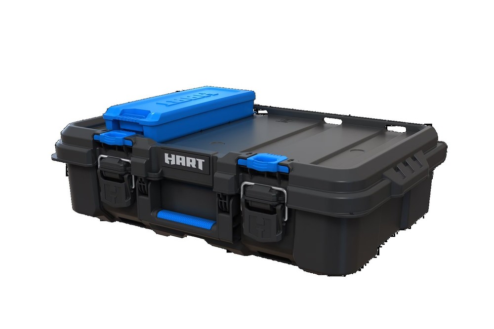 HART Stack Tool Box w/Blue Organizer & Dividers, Fits Modular Storage​