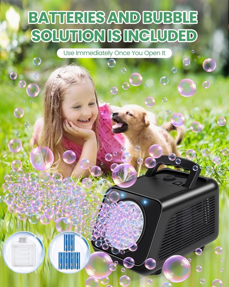 Bubble Machine Automatic Bubble Blower for Kids: Battery Operated Bubble Make...