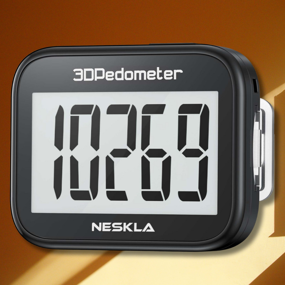 Simple Step Counter, 3D Pedometer for Walking, Step Tracker with Clip Lanyard