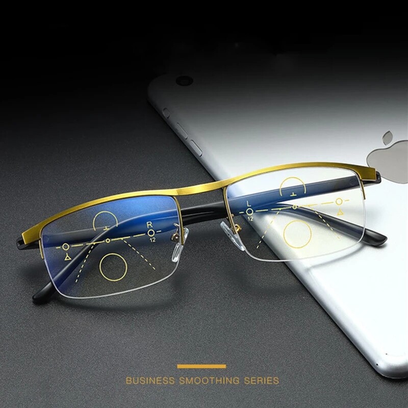 Anti-blue Light Reading Glasses Smart Zoom Progressive Multi-Focus Presbyopia
