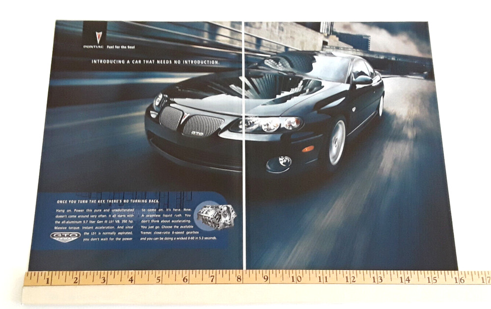 2004 PONTIAC GTO  ORIGINAL 2 PAGE AD