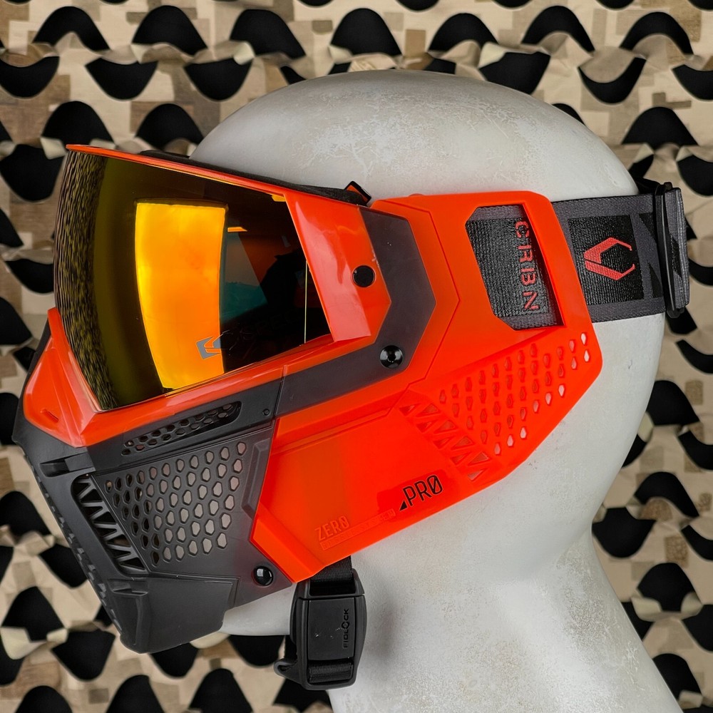 NEW Carbon CRBN Zero Pro Paintball Mask (More Coverage) - Blaze - Red Mirror