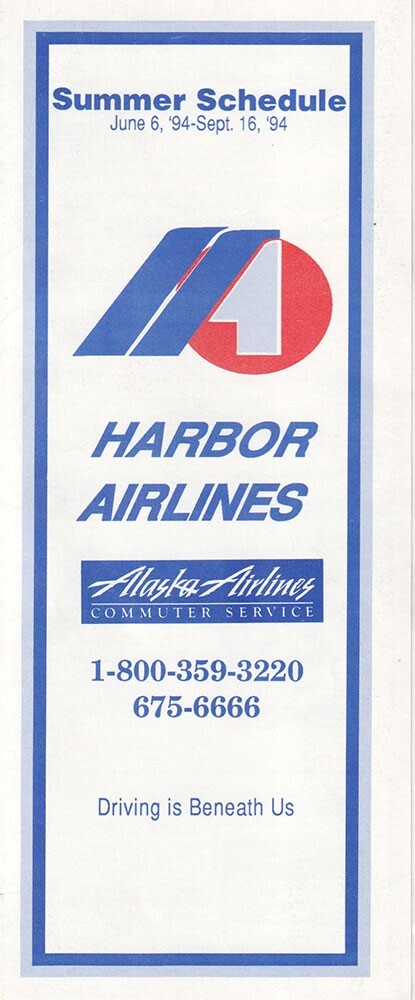 Harbor Airlines timetable 1994/06/06