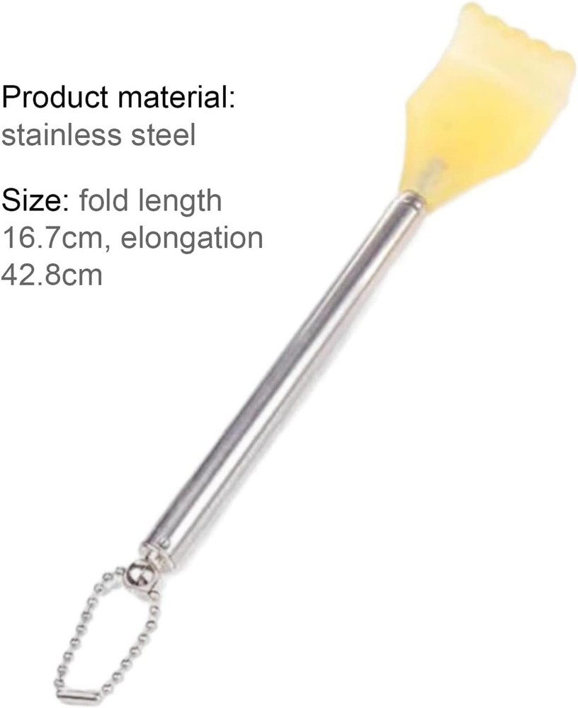 Small Extendable Back Scratcher,Claw Shape Back Scraper Back Massage Stainles...