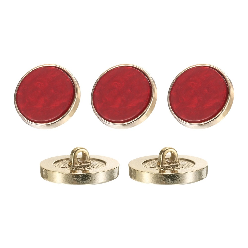 5Pcs Round Button, 25mm/1" Resin Decorative Pattern Button, Wine Red