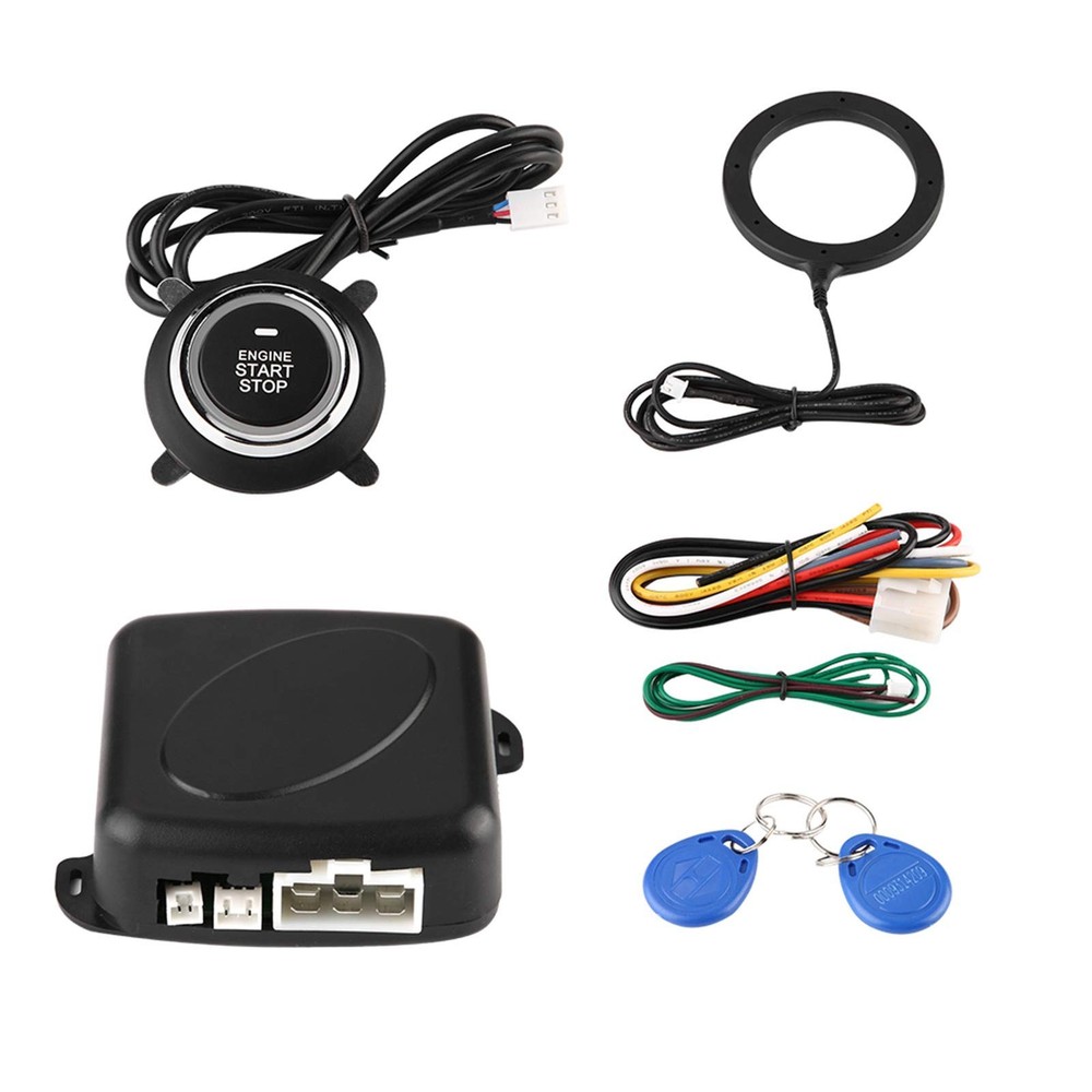 12V Car Alarm Security System, Universal System Engine Push Button...