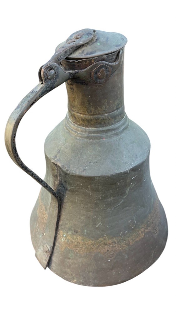 Large Primitive Middle Eastern Hand Hammered copper Water Jug/Pitcher RARE