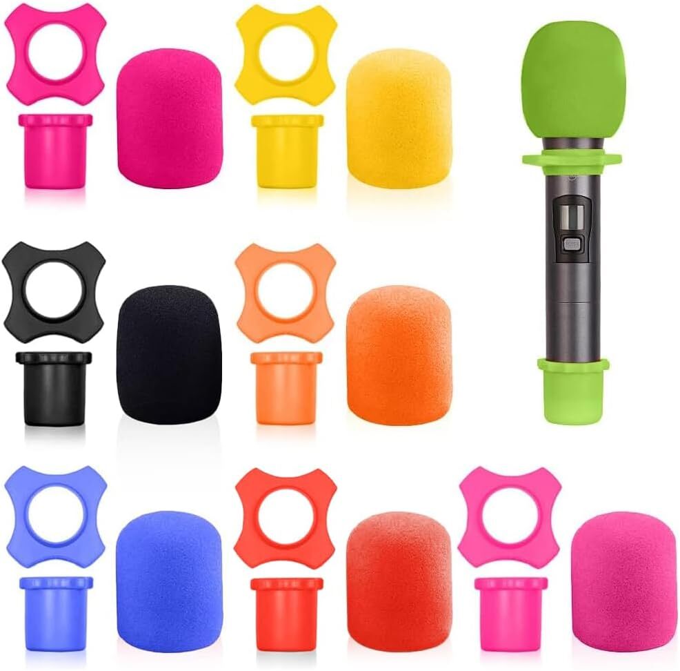 8 Set Shakeproof Anti-Rolling Handheld Microphone Silicone Ring, Mixed Color
